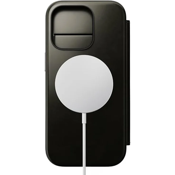 Nomad Leather Folio für iPhone 16 Pro, grüne Lederhülle mit Kartenfächern und MagSafe-Kompatibilität – Bild 1