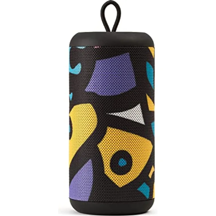 Music Sound | Speaker Vertical | Bluetooth 5.0 Outdoor Lautsprecher - 5 Watt Leistung - Playtime 4 Stunden - Aufladen 1,5 Stunden - Micro-SD-Eingänge, USB-Key und AUX-Kabel - Muster Modern Art