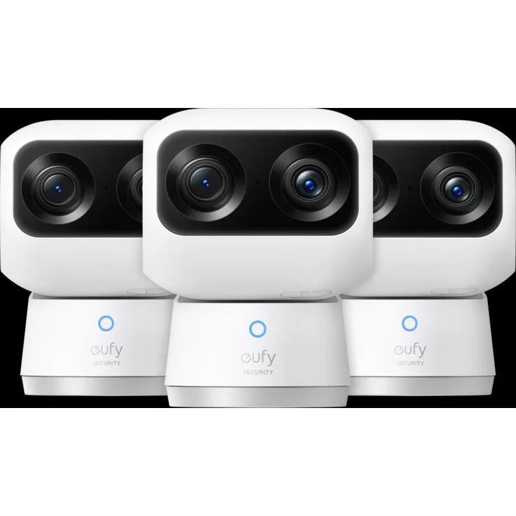 eufy Indoor Cam S350 3-Pack, 4K Netzwerkkamera mit 360-Grad-Schwenk, Infrarot-Nachtsicht und Datenschutzmodus