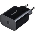 Intenso Power Adapter W20C, 20W Schnellladegerät mit USB-C Anschluss, kompatibel mit iPhone, Samsung Galaxy, iPad und mehr, schwarz