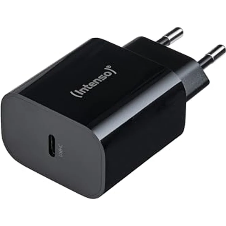 Intenso Power Adapter W20C, 20W Schnellladegerät mit USB-C Anschluss, kompatibel mit iPhone, Samsung Galaxy, iPad und mehr, schwarz – Bild 1