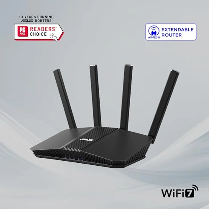 ASUS RT-BE55 BE3600 AiMesh, WiFi 7 Router mit Dual-Band Geschwindigkeiten bis zu 3600 Mbps, Schwarz – Bild 2