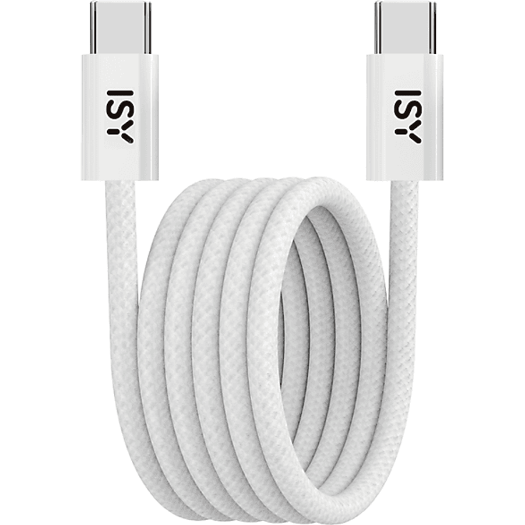 ISY IUC-5400-WT, Magnetisches USB-C Kabel, 1 m, 100W Leistung, weiß