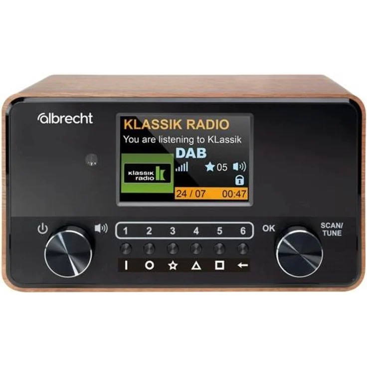 Albrecht DR 866 Senior Digitalradio holz-schwarz (DAB+, UKW), Radio, Braun, Schwarz – Bild 1