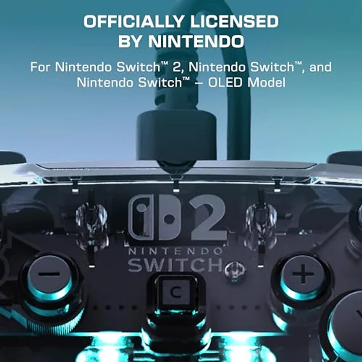 Turtle Beach Afterglow Transparent RGB Gaming-Controller, kabelgebunden, offiziell lizenziert für Nintendo Switch 2, anpassbare Beleuchtung und programmierbare Tasten – Bild 2