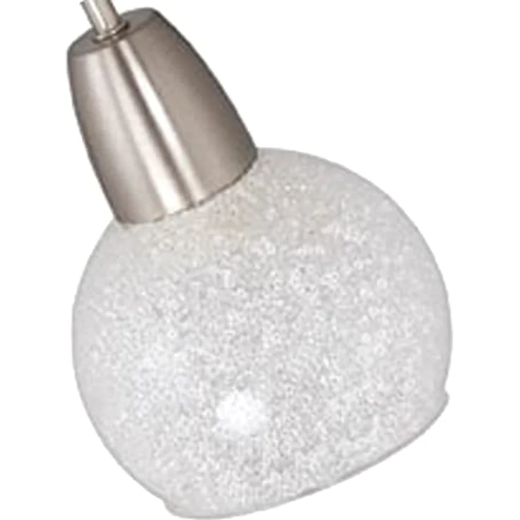 Trango 3-flammig 2076-32D Deckenleuchte *OLIA* inkl. 3x dimmbar LED Leuchtmittel 3000K warmweiß Deckenlampe in Edelstahl-Optik - Design Glasschirm Deckenstrahler, Wohnzimmer Lampe – Bild 3