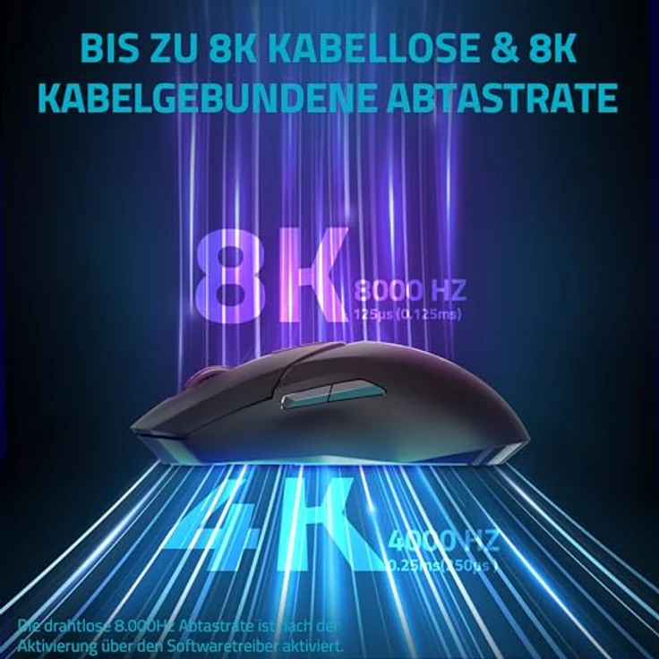 Rapoo VT9PRO kabellose 2,4 GHz Gaming-Maus mit 26000 DPI Sensor, 50 G Beschleunigung, 650 IPS, bis zu 160h Akkulaufzeit - Schwarz – Bild 3