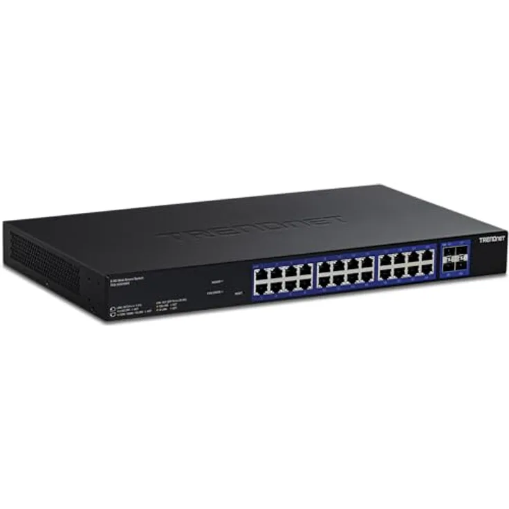 TRENDnet TEG-3284WS, 28-Port Multi-Gig Web Smart Switch mit 24 x 2,5G Ports, 4 x 10G SFP+ Ports, Remote Cloud Management, NDAA TAA konform, lebenslanger Schutz
