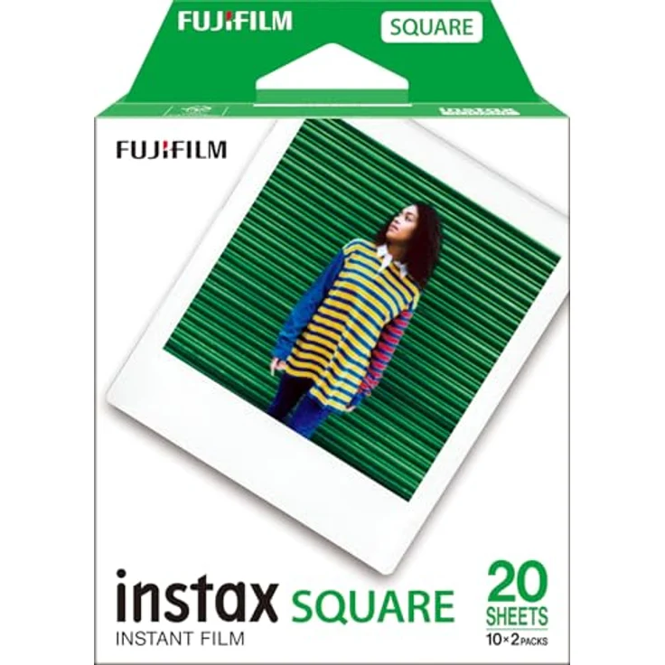 INSTAX Square ISO 800 Film with White Border, 2 X 10 Shot Pack, Film für instax SQUARE Kameras und Drucker – Bild 1