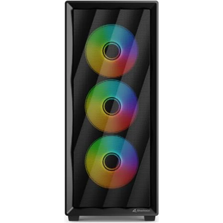 Sharkoon VK4 ARGB Schwarz, ATX PC-Gehäuse mit 4 vorinstallierten 120-mm-ARGB-PWM-Lüftern, Platz für Wasser-kühlung und bis zu 35 cm Grafikkarten – Bild 2