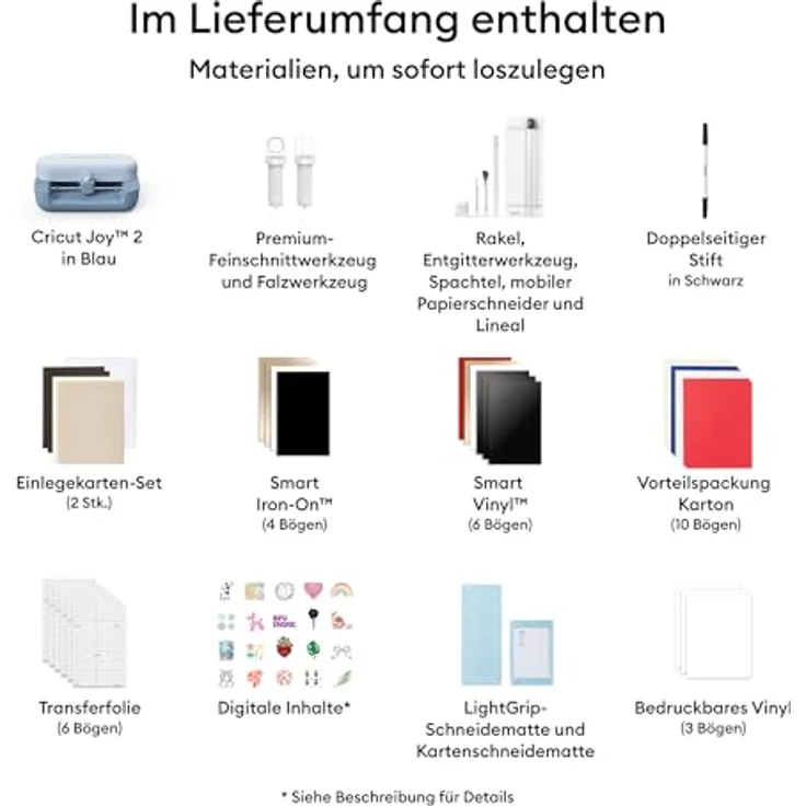 Cricut Joy™ 2 Essential Bundle, Intelligente kompakte Schneidemaschine mit 11,4 cm Schnittbreite für individuelle Karten, Aufkleber und Etiketten – Bild 2