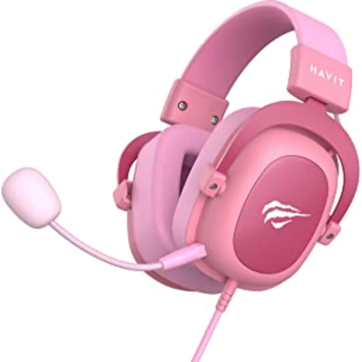 Havit H2002D Gaming Headset, kabelgebunden, rosa, 53mm Lautsprecher, hervorragende Geräuschunterdrückung und anpassbares Mikrofon – Bild 5