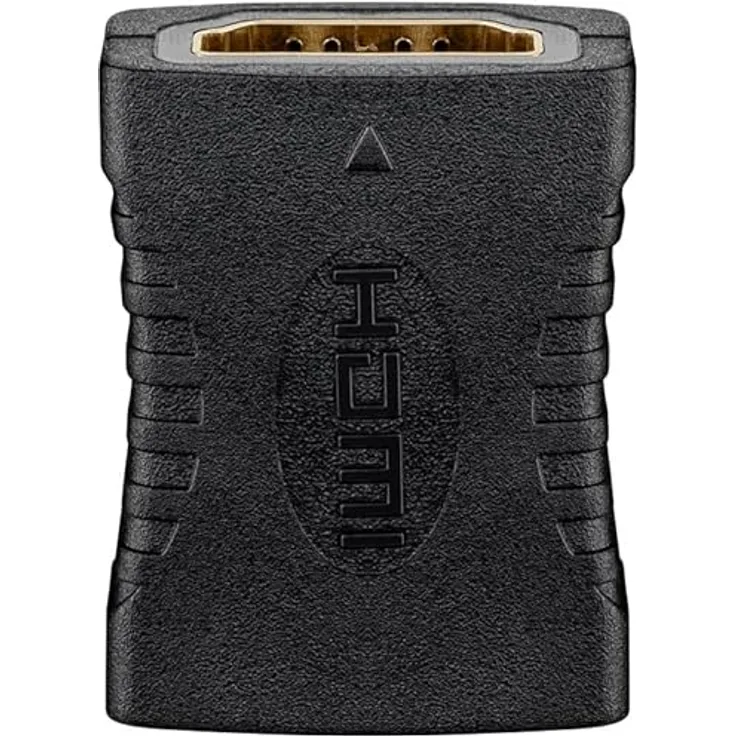 goobay 65743 HDMI Verbindung Adapter/Buchse auf Buchse 8k@60Hz / Kupplung mit HDMI 2.1 UHD 4k@120Hz für Laptop, Fernseher, Monitor, PC