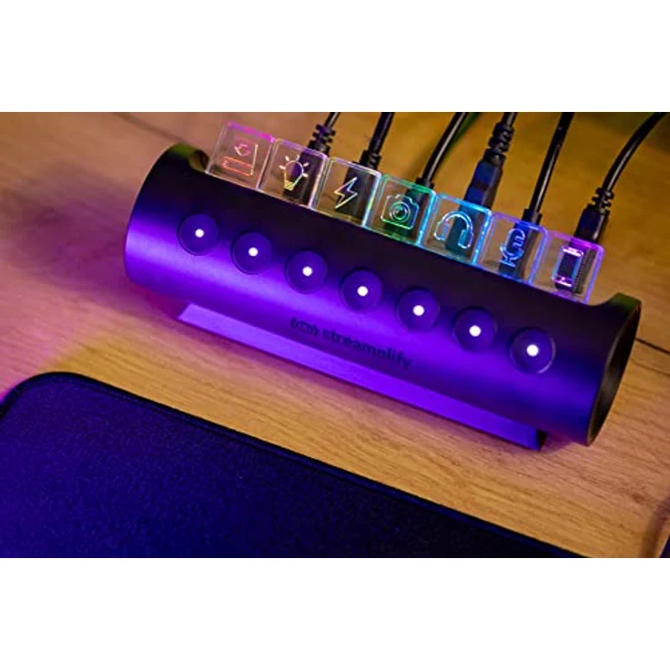 streamplify USB Hub 3.0 CTRL 7- USB Adapter mit Sieben Anschlüsse - USB Verlängerung - USB Verteiler Steckdose - USB Mehrfachstecker 6 x 3.0 USB Port und 1 x USB 2.0 Hub zum Aufladen – Bild 2