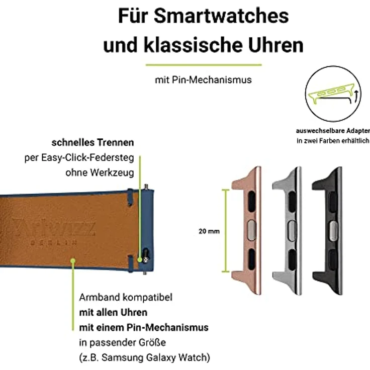 Artwizz WatchBand Leather Lederarmband für Apple Watch 38/40mm NordicBlue – Bild 3