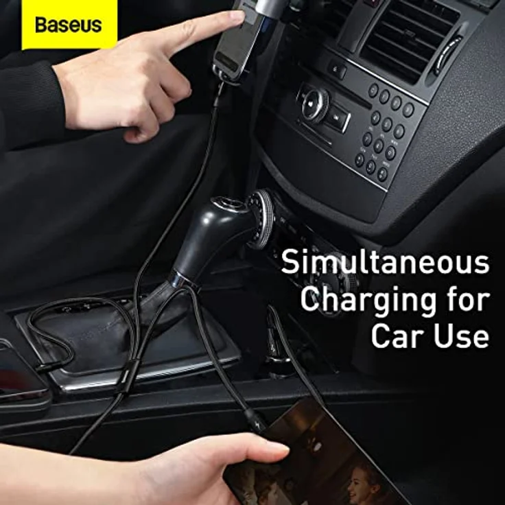 Baseus Rapid Series 3-in-1-Kabel USB-C, Lightning und Micro-USB, 20 W Schnellladung, 1,5 m, Schwarz – Bild 3