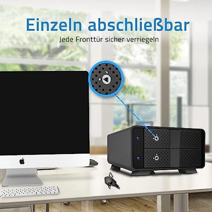 Fantec MB-X2U31H 2x 3,5" Gehäuse, robustes Aluminium mit USB 3.2 Gen. 2, RAID-Unterstützung, schwarz – Bild 6