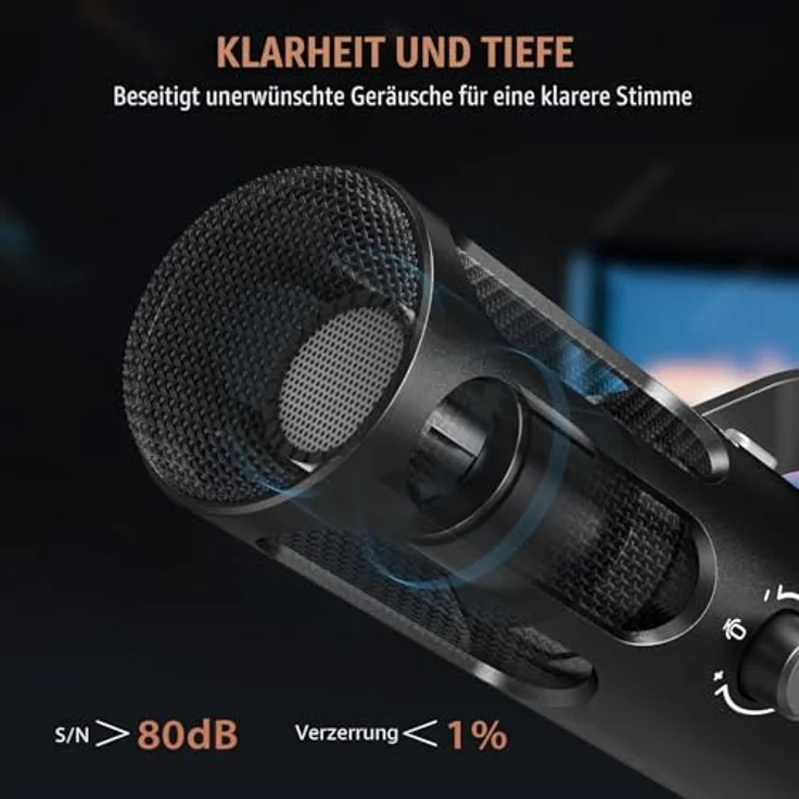 FIFINE AmpliTank 3, Dynamisches XLR/USB-Mikrofon mit Stummschalttaste und Kopfhöreranschluss für Streaming und Podcast-Aufnahmen, Ganzmetalldesign – Bild 4