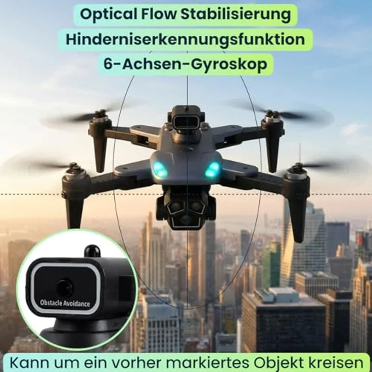ideoon 4K Drohne C0 mit schwenkbarer Kamera, GPS, Hinderniserkennung und Follow-Me-Funktion, faltbar, bürstenloser Motor – Bild 2