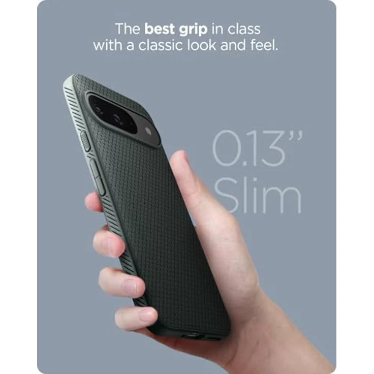 Spigen Liquid Air Hülle für Google Pixel 9 Pro und Pixel 9 [Made for Google] -Abyss Green, Schutzhülle mit Fingerabdruckvermeidung und Air Cushion Technologie – Bild 5