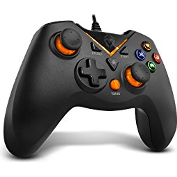 KROM Gamepad KEY -NXKROMKEY- Kabelgebundenes Gamepad, X-input und Direct - Input, Joystick und analoge Trigger, Turbofunktion, kompatibel mit PC, Playstation 3 und Android 4,2, Schwarz – Bild 2