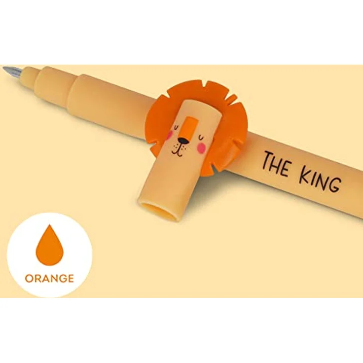 Legami Gelschreiber Savannah, EPSET0003, löschbar, Gehäuse Löwe, Elefant, Giraffe, 0,7mm, 3 Stück – Bild 2