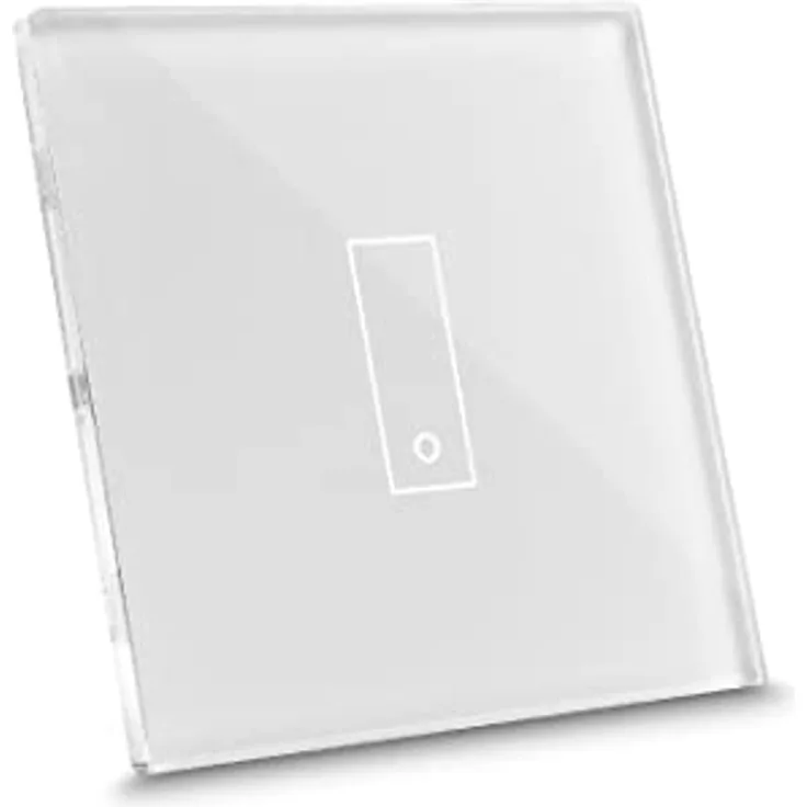 iotty E1 PLUS, intelligenter WiFi-Schalter für Licht und Tore, kompatibel mit Google Home, Alexa und Siri, iOS/Android App, beleuchtetes Glas-Touchfeld, Temperatur- und Helligkeitssensoren, Weiß