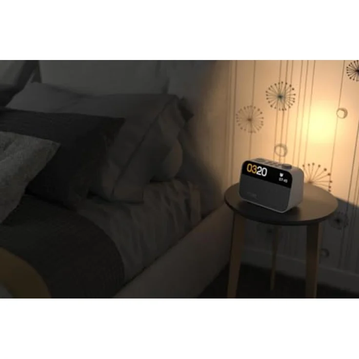 Pure Moment Radiowecker für Schlafzimmer & Büro (DAB+/FM Digital Radio, Bluetooth, White Noise Einschlafhilfe, Wake Up Light Lichtwecker, Nachtlicht, dimmbares Display) Weiß – Bild 4