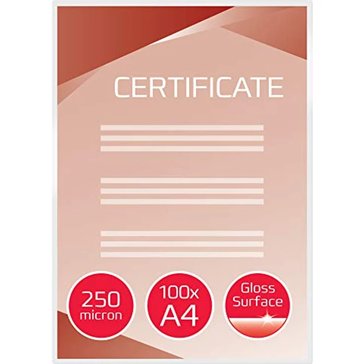 GBC Laminierfolien A4 250 mic, Robuste Laminiertaschen im 100er Pack, Extra stark, Glänzend, Transparent, Ideal für Büro & Schule, IB586040 – Bild 2