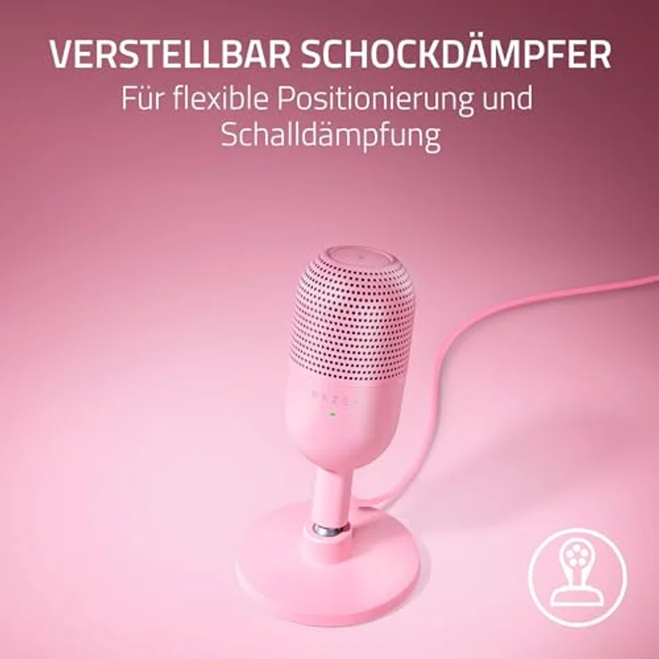 Razer Seiren V3 Mini - Ultrakompaktes USB-Mikrofon (14mm Supernieren Kondensatormikrofon, Tap-to-Mute-Sensor mit LED-Anzeige, integrierter Stoßdämpfer, Plug-and-Play Design) Quartz – Bild 5