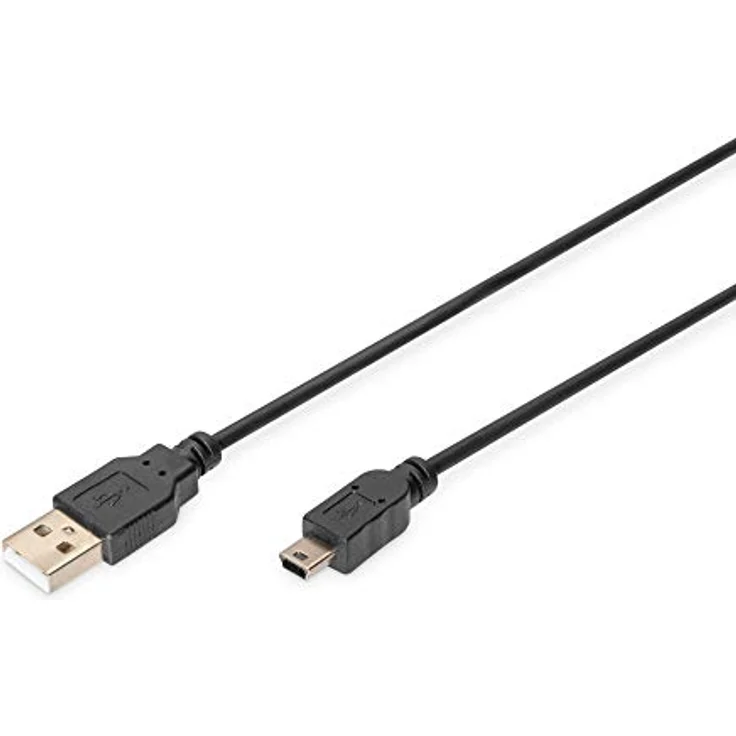 Assmann/Digitus USB 2.0 CONNECTION CABLE A-B USB 2.0 Connection Cable, 480Mbit/s, USB A - USB mini B, St/St, 1.8m, Schwarz (AK-300130-018-S) – Bild 2