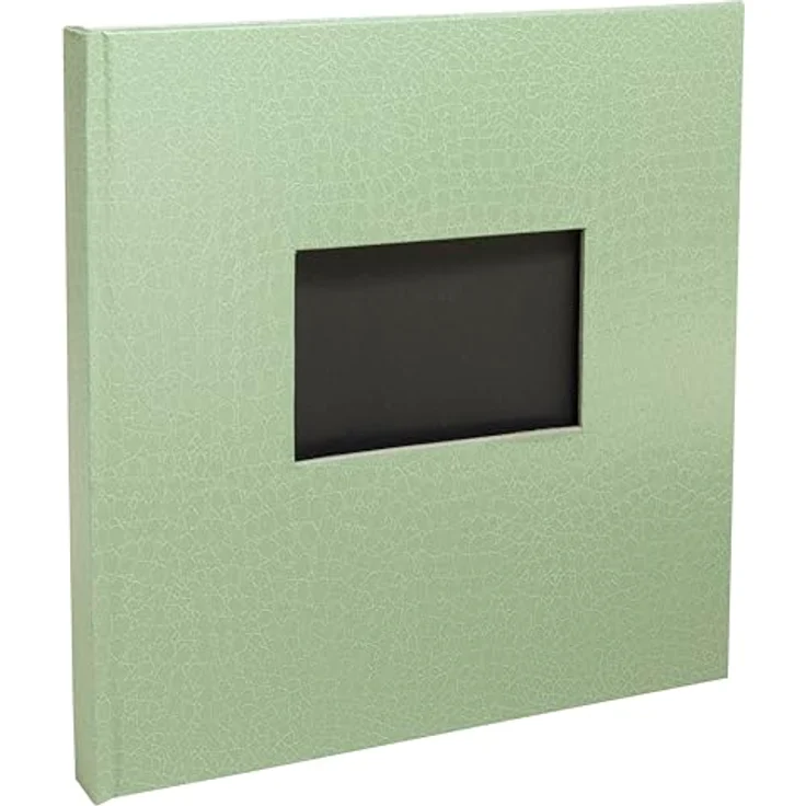 EXACOMPTA Prestige Fotoalbum, 30 Seiten/15 schwarz, 25x25 cm, in Grüntürkis mit personalisierbarem Fenster – Bild 1