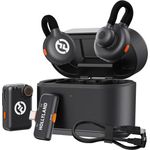 Hollyland LARK M2S Kabelloses Lavaliermikrofon, Geräuschunterdrückung, 300m Reichweite, Titan-Clip, Plug-and-Play, bis zu 27 Stunden Akkulaufzeit