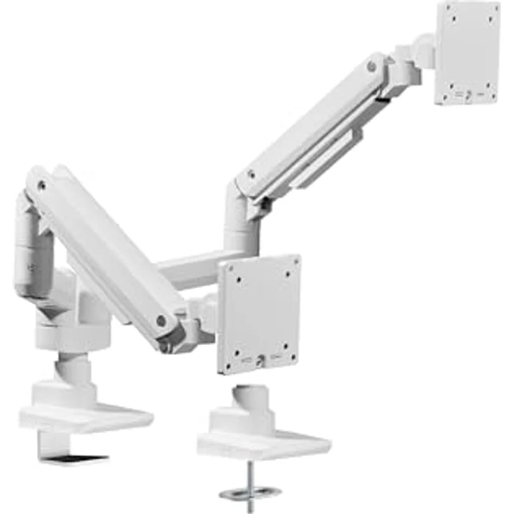 Equip 650183 17"-35" Hochleistungs-Tischhalterung für Zwei Monitore, weiß - Gasfederstruktur, neigbares Design, Kabelklemmen – Bild 2