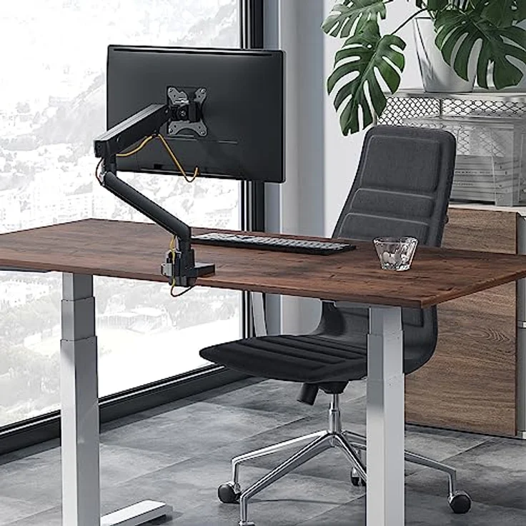 CAVO Motion Monitorhalterung für Monitor 17-32 Zoll bis 8 kg, drehbar, schwenkbar, neigbar, matt schwarz – Bild 4