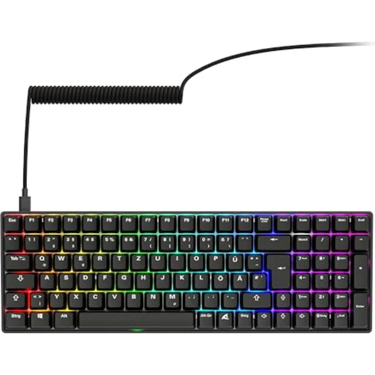 Sharkoon SGK50 S2 PBT Schwarz, RGB, Gateron GPRO Gelb - Gaming-Tastatur mit gelben G PRO 3.0 Schaltern und PBT-Tastenkappen – Bild 2