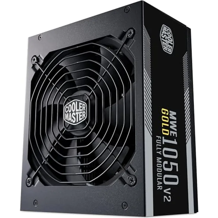 Cooler Master MWE Gold 1050 V2 ATX 3.1 Vollmodulares Netzteil – 80 Plus Gold, 1050 Watt, PCIe 5.1-Verkabelung, 140 mm FDB-Lüfter, Hochtemperaturschwelle