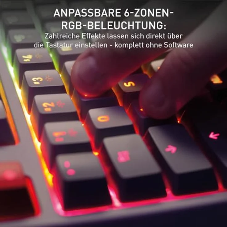 CHERRY XTRFY K4V2 TKL, Mechanische Gaming-Tastatur ohne Nummernblock, RGB-Beleuchtung, MX2A RED Switches, Retro - Deutsches Layout (QWERTZ) – Bild 5