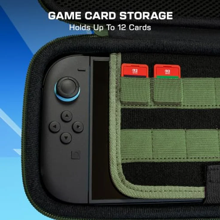 Turtle Beach PlayTrek™ Reisetasche - Minecraft™ Great Outdoors für Nintendo Switch 2, inklusive 2 Minecraft™ Klettpatches, PU-Kunstleder, gepolsterte Innenlasche, Stauraum für 12 Spielkarten – Bild 9