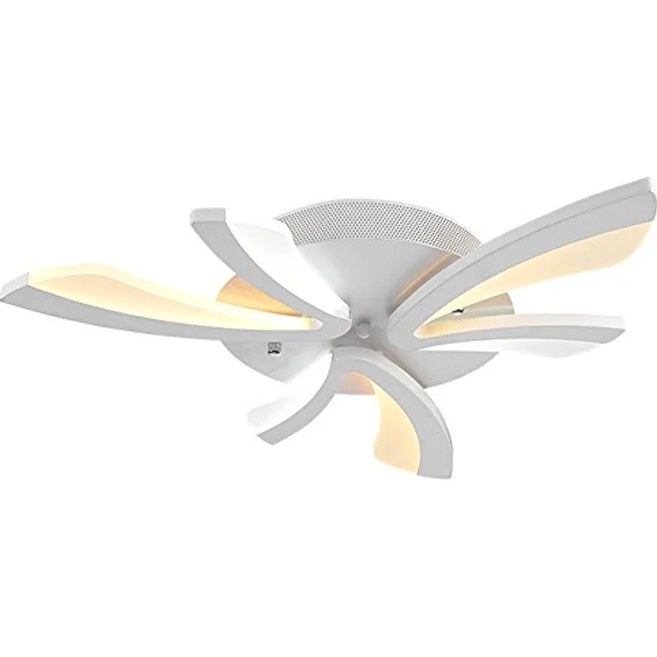 TonHan GmbH LED Deckenleuchte XW062-3 white mit Fernbedienung, Lichtfarbe/Helligkeit einstellbar, dimmbar, weiß lackierter Metallrahmen - Schlafzimmerleuchte mit modernem Design