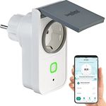 Luminea Home Control SF-550 Zeitschaltuhr: WLAN-Outdoor-Steckdose, HomeKit-fähig, App, Sprachbefehl, Strommessung (Wlansteckdosen)