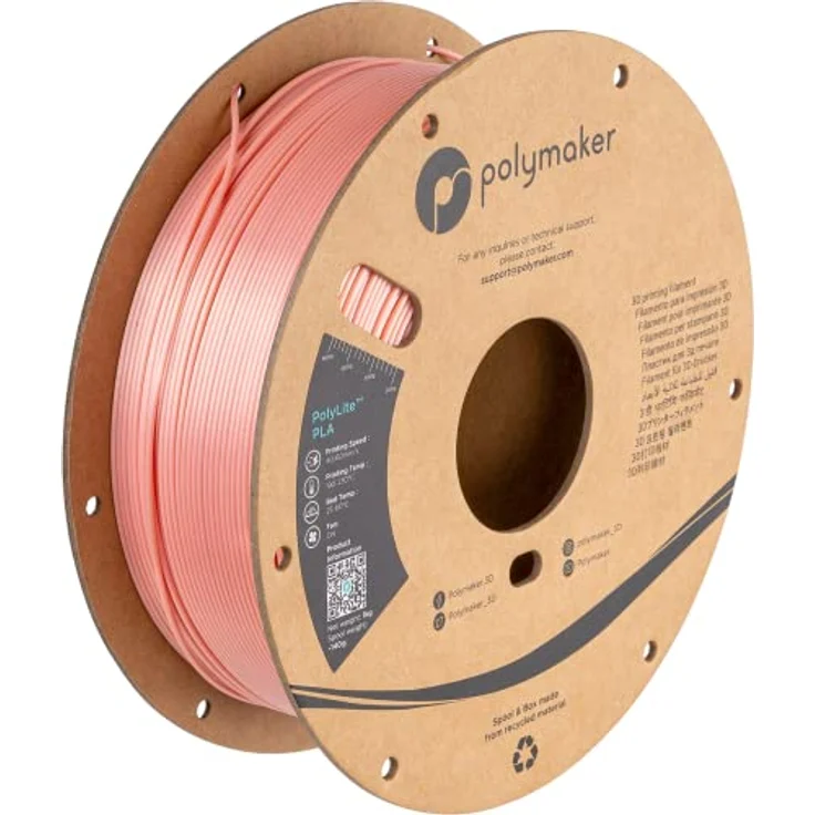 Polymaker PolyLite PLA 3D Filament, 1.75 mm, 1000 g, pink, hohe Zuverlässigkeit und Jam-Free Technologie – Bild 1