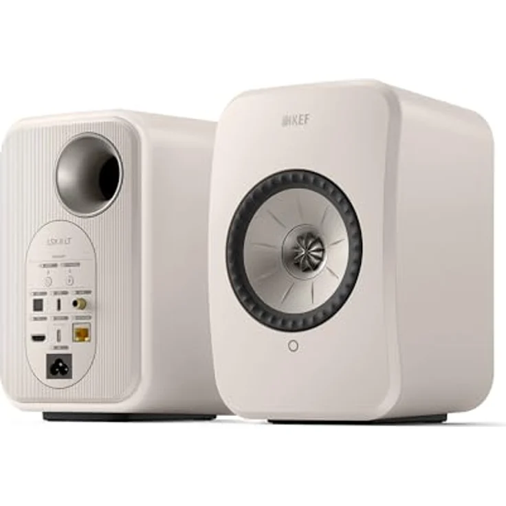 KEF LSX II LT kabellose Regallautsprecher, Stone White | Musik | TV & Home Entertainment | Gaming | HDMI-ARC | USB-C | Bluetooth | AirPlay 2 | Chromecast | Spotify – Bild 3