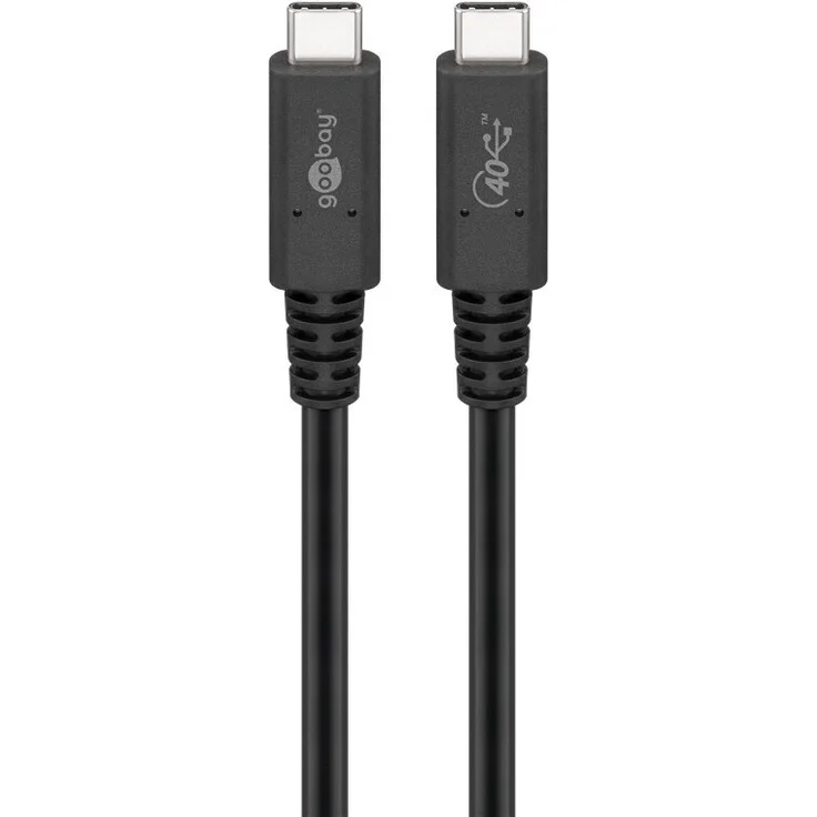 GOOBAY USB-C Kabel, USB4.0 Gen3x2, Stecker/Stecker, 1,0m, bis zu 40 Gbit/s, schwarz – Bild 1