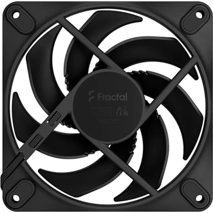Fractal Design Momentum 12, Leiser 120 mm PC-Gehäuselüfter mit LCP Flügel, FDB-Lager, PWM-Steuerung, Schwarz – Bild 4