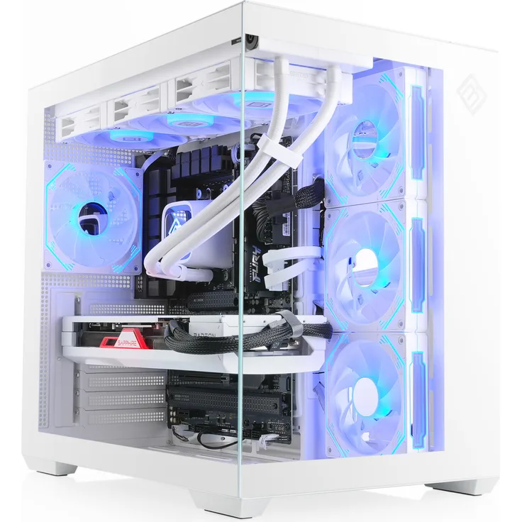 CSL Gaming PC M12070H, AMD Ryzen 7 7700, 32 GB RAM, 1000 GB SSD, Radeon RX 9070 XT, weiße RGB/Glas-Optik