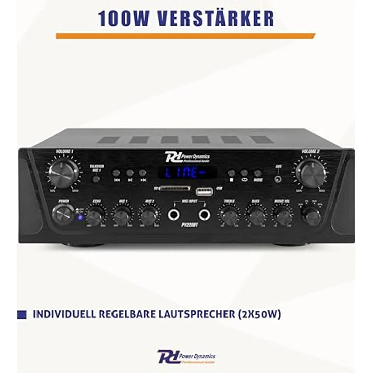 Power Dynamics PV220BT Audio-Verstärker-System 100W – Bild 3