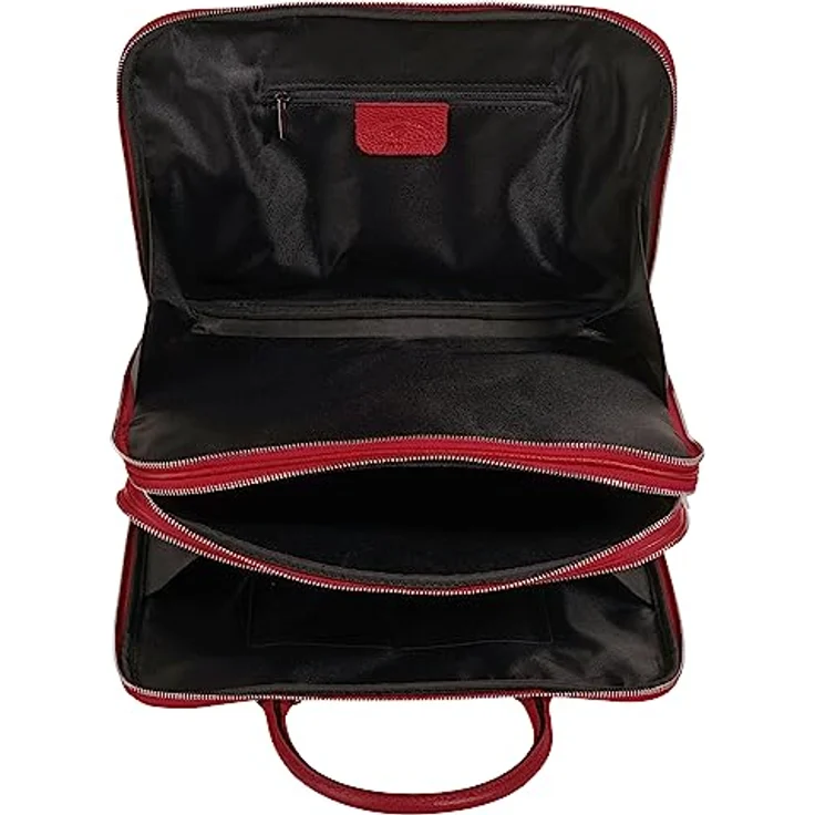 Cluty Aktentasche, echt Leder, Made in Italy, Höhe 28 cm x Breite 35 cm x Tiefe 13 cm, schwarz – Bild 5