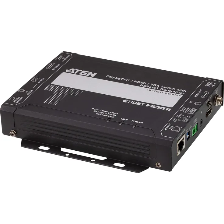 Aten VanCryst VE3912T, KVM Switch in Schwarz, Video- und Audioerweiterung über HDBaseT, 150 m Reichweite, 10,2 Gbps