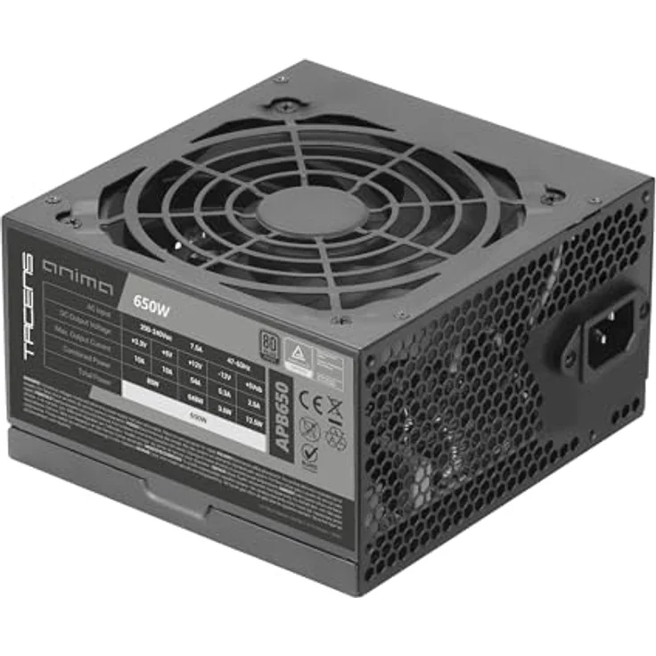 Tacens APB650, 650W ATX Netzteil, 80PLUS Bronze, flüsterleiser Betrieb, schwarz – Bild 1
